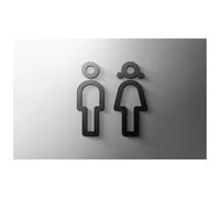dfEDRd Señales de Aseo: WC, Hombres y Mujeres, Letreros de baño Masculinos y Femeninos, Varios tamaños, Multicolor(7,25x16cm Grey)