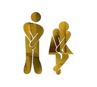dfEDRd Señales de Aseo: WC, Hombres y Mujeres, Letreros for Puerta de baño Masculino Femenino 2 PCS Multicolor(Type B Yellow)