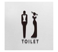 dfEDRd Señales de Aseo: WC, Hombres y Mujeres, Señales de baño público for Masculino y Femenino, Placa Puerta, diseños múltiples(Washroom B)