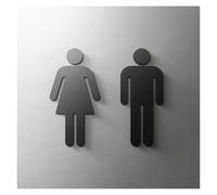 dfEDRd Señales de Aseo: WC, Hombres y Mujeres, Señales de baño Unisex, Placa Flecha 3D, señal Pared for Puerta autoadhesiva, Multicolor, 18-25cm Ancho(15,Width 18cm)