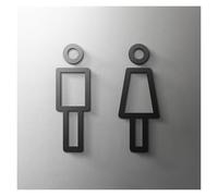 dfEDRd Señales de Aseo: WC, Hombres y Mujeres, Señales de baño Unisex, Placa Flecha 3D, señal Pared for Puerta autoadhesiva, Multicolor, 18-25cm Ancho(13,Width 20cm)