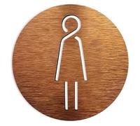 dfEDRd Señales de Aseo: WC, Hombres y Mujeres, Tamaños múltiples Multicolores de Aluminio compuestos Unisex la Muestra Puerta del retrete(Gold 2,20x20cm)