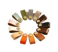 dfEDRd Tiradores de Cuero para cajones, 1/6/10 Uds perillas de Puertas Armario Cocina Tirador cajón manija Muebles 96/128/160mm(05single Hole,6PCS)