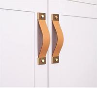 dfEDRd Tiradores de Cuero para cajones, Tirador de Puerta cajón Armario pequeño, manija Cuero Genuino, Tiradores Cocina, perillas Muebles, 1 Uds(Lt0520bohelv)