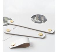 dfEDRd Tiradores de Cuero para cajones, Tiradores de cajón 128mm, Equipo, manija Cocina, pomos Puerta Negros, 2 uds(Mbs007112)