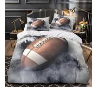 DFENILROP 3 Piezas Microfibra Impresión 3D American Football Juego Fundas Edredón Diseño 3D Fundas Almohada Lavables Sport Equipment Funda de Edredón for Familia King（220x240cm）