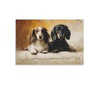 DFENILROP Cuadro Mural, Mascota Impresión De Arte, Perros Salchicha Tiernos: Decoración De Hogar, Regalo Para Amantes De Mascotas, Lienzo Único, Regalo 16x24inch(40x60cm)