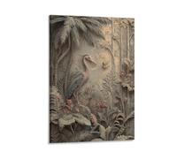 DFENILROP Cuadro Mural, Plantas Impresión De Arte, Ave Elegante Entre Palmeras: Decoración Natural Para Hogar O Oficina, Lienzo De Alta Gama, Regalo 08x12inch(20x30cm)
