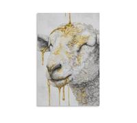 DFENILROP Cuadro Para Pared, Animal Impresión De Arte, Cordero Dorado Con Miel Goteando, Decoración Moderna Para Hogar O Oficina, Lienzo Premium, Regalo 20x30inch(50x75cm)