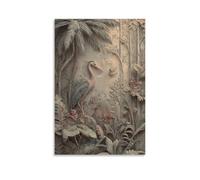 DFENILROP Cuadro Para Pared, Plantas Impresión De Arte, Ave Elegante Entre Palmeras: Decoración Natural Para Hogar O Oficina, Lienzo De Diseño, Regalo 16x24inch(40x60cm)