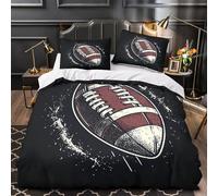 DFENILROP Juego 3 Piezas Microfibra de poliéster American Football Juego Fundas Edredón Estampado 3D Cremallera Fundas Almohada Lavables Sport Graphic Funda Edredon for Adolescentes King（220x240cm）