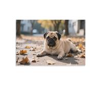 DFENILROP Perro Carlino Realista Cuadro De Pared, Mascota Lindo Poster Obra Arte Colgado | Impresión Lienzo Murales, Clásica Pintura Decoración Hogar Para Salón Dormitorio Regalo 08x12inch(20x30cm)