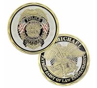 DFFDFF Moneda de desafío de oficiales de policía de San Miguel, patrón de las fuerzas del orden, regalo