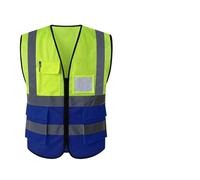 DFGBAPKBL Chaleco de Seguridad Chaleco de tráfico Colores Brillantes con Opciones for Trabajos construcción y inspección(Yellow Blue,5XL)