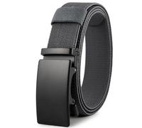 DFGBAPKBL Cinturón de lona para hombre Cinturón elástico deportivo Hebilla automática Nylon resistente Hombres 115-150 CM Cinturones de gran tamaño(115CM,HQ1TLGY)