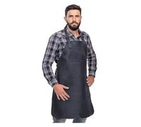 DFGBAPKBL Delantal resistente Delantal de cuero sintético impermeable con cuello ajustable for barbacoa al aire libre, carnicero, zapatero, trabajo bolsillo(Color 12)