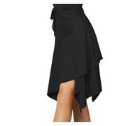 DFGBAPKBL Falda de Baile Latino Falda de Baile Latino for Adultos, Delantal Triangular Profesional for Mujer, Ideal for Rumba, Samba y práctica Bailes Latinos(Black)