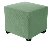 DFGBAPKBL Funda de otomana Cuadrada de vellón Polar, Fundas elásticas for reposapiés, Fundas Protectoras for pufs de casa, Fundas Protectoras for Muebles Carre para Proteger los reposapiés(Green,S)