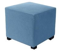 DFGBAPKBL Funda de otomana Cuadrada de vellón Polar, Fundas elásticas for reposapiés, Fundas Protectoras for pufs de casa, Fundas Protectoras for Muebles Carre para Proteger los reposapiés(Blue,L)