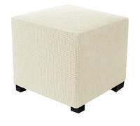 DFGBAPKBL Funda de otomana Cuadrada de vellón Polar, Fundas elásticas for reposapiés, Fundas Protectoras for pufs de casa, Fundas Protectoras for Muebles Carre para Proteger los reposapiés(Beige,M)