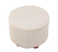 DFGBAPKBL Funda de Terciopelo for Silla Redonda y Cuadrada, extraíble y Lavable, Fundas elásticas for reposapiés y Asiento pequeño, decoración del hogar para Proteger los reposapiés(Beige-Round)