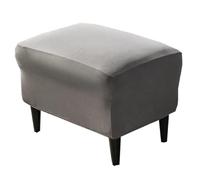 DFGBAPKBL Funda elástica for otomana Rectangular, Fundas for taburetes con Todo Incluido, Fundas elásticas for reposapiés de Color sólido para Proteger los reposapiés(Dark Grey)
