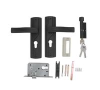 DFGBAPKBL Juego de manillas para Puerta Cerradura de manija puerta negra acero al manganeso con cojinete silencioso, cerradura palanca universal llaves for el hogar y dormitorio