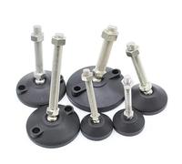 DFGBAPKBL Pies de Ajuste del Equipo Pata de Torno Ajustable M10-M24, diámetro 60 mm, Rosca galvanizada, Almohadilla nivelación(D60xM14x80)