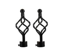 DFGBAPKBL Remates para Barras de Cortina 2 topes de Extremo for Barras Cortina Redondas Huecas Hierro 22/28 mm, Accesorios for Romanas(Black-22mm-C)