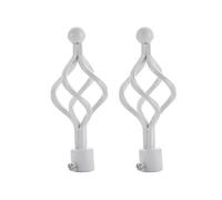 DFGBAPKBL Remates para Barras de Cortina 2 topes de Extremo for Barras Cortina Redondas Huecas Hierro 22/28 mm, Accesorios for Romanas(White-22mm-C)