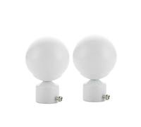 DFGBAPKBL Remates para Barras de Cortina 2 topes de Extremo for Barras Cortina Redondas Huecas Hierro 22/28 mm, Accesorios for Romanas(White-28mm-A)