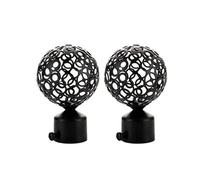 DFGBAPKBL Remates para Barras de Cortina Tapones Decorativos for Barras de Cortina Redondas Hierro Calado 22/28 mm, Accesorios for Cabezales Romanas(Black-22mm-B)