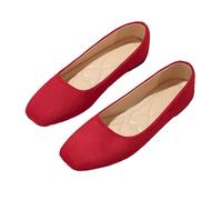 DFGBAPKBL Zapatos Planos Plegables para Mujer Zapatos Planos de Mujer Trabajo Elegantes for Cuadrados Que Combinan con Todo Color sólido(Red,37 EU)