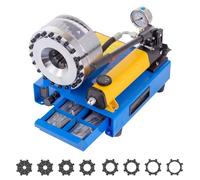 DFGGFB Crimpadora de manguera con 8 juegos de taladro, máquina prensadora manual hidráulica, prensadora de mangueras trenzadas individuales y dobles con diámetros de 0.25 a 1 pulgada (1000 toneladas)