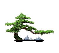 DFGHNBVC Árbol Artificial, Bonsái Artificial, Abeto, Simulación De Hojas De Plantas Verdes, Rocalla, Cerámica Blanca para Sala De Estar, Oficina, Adornos De Escritorio, Árbol Falso, A