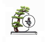 DFGHNBVC Árbol Artificial Bonsái Artificial Plantas Verdes Falsas Simulación Bonsái Planta Zen Adornos Bonsái De Pino Interior 18.5 Pulgadas Árbol Falso, A