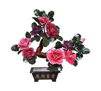 DFGHNBVC Árbol Artificial En Maceta, Árbol Artificial Falso Du Dan, Piedra De Jade Roja Tallada, Bonsái, Adornos De La Suerte para Decoración De Escritorio, Hogar Y Oficina, Árbol Falso, A