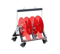 DFGHNBVC Dispensador De Carretes De Cable Portátil con Ruedas, Organizador De Cables Multicarrete, 2/3/4 Varillas Y Bandejas Laterales, para Uso En Obras Y Comercio Minorista, 35 X 45 X 28 Cm