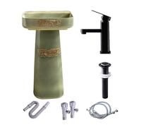 DFGHNBVC Elegante Juego De Lavabo De Cerámica Multifuncional con Desagüe - Conjunto Completo De 3 Piezas con Pedestal para Mejorar La Cocina Y El Patio, 3478, Juego De 4