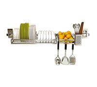 DFGHNBVC Escurridor De Platos sobre El Fregadero, Escurridor Colgante De Acero Inoxidable 304 con 3 Ganchos, Ahorra Espacio para Organizar Utensilios De Cocina, Estante De Encimera.