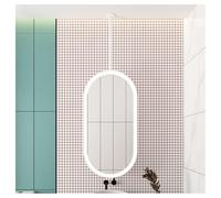 DFGHNBVC Espejo De Techo, Espejo Led para Baño, Espejo Ovalado Flotante para Tocador, Ideal para Baño, Entrada, Tienda, Hotel, Elegante Espejo Colgante, Dorado (100), Blanco (80).