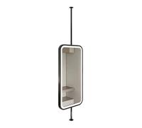 DFGHNBVC Espejo De Techo Rectangular Giratorio De Doble Cara, Luces Regulables De 3 Colores, Espejo De Tocador Flotante para Baño para El Hogar O El Hotel, Negro-120, Negro-120