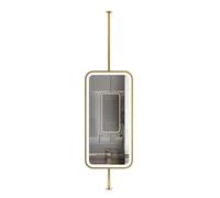 DFGHNBVC Espejo Rectangular Giratorio De Techo De Doble Cara, con Luces Regulables En 3 Colores, Espejo Flotante para Baño O Hotel, Negro-120, Dorado-80