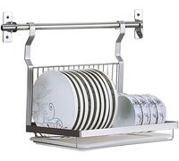 DFGHNBVC Estante Plegable para Tazones, Escurridor, Estante De Pared De Acero Inoxidable para Cocina, Estante Integrado para Tazones, Estante De Almacenamiento De Acero Inoxidable