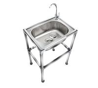 DFGHNBVC Fregaderos De Acero Inoxidable De Pie, Fregaderos De Cocina Comerciales, Lavabos De Cocina con Grifo, Fregaderos De Barra para Garaje, Restaurante, Cocina Y Lavadero, 5767 38 X 33 Cm