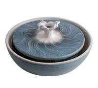 DFGHNBVC Fuente De Mesa para Interiores, Fuente De Escritorio De Cerámica con Agua Corriente, Mini Fuente De Escritorio para Oficina, Decoración para Atraer La Fortuna, Color Azul.