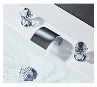 DFGHNBVC Grifo De Baño De Lujo De Latón Macizo Dorado con Diseño De Cisne Dorado, Manija De Cristal Doble, Grifo Mezclador De Lavabo De Tres Orificios, G1/2, Cf001, Negro-G9/16