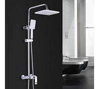 DFGHNBVC Juego De Ducha Doble De Plata para El Hogar con Agua Fría Y Caliente, Grifo De Ducha De Latón De 25 X 15 Cm con Rociador Superior Y 3 Modos. Hermoso Y Práctico.