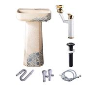 DFGHNBVC Juego De Lavabo Vintage para Baño - Elegante Lavabo De Pedestal con Desagüe - Juego De 3 Piezas Duradero para Uso En Interiores Y Exteriores - Calidad Duradera Y Diseño Elegante, 3983 Set 5