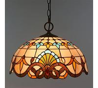 DFGHNBVC Lámparas De Araña Estilo Barroco Estilo Tiffany, Lámparas Colgantes Vintage con Vitrales E27 para Dormitorio Y Pasillo, 16 Cm Y 40 Cm.